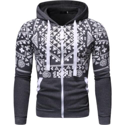 New Spring and Autumn printed mens jacket fashion loose Christmas coat casual sport running jacket