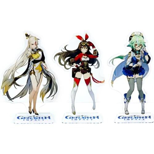 Genshin Impact characters Amber Ningguang Sucrose acrylic standee figurines desk decoration cake topper anime