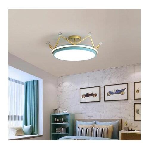 Nordic Bedroom Ceiling Lamp Creative Eye Protection Children Room Light Girl Princess Room LED Crown Lamp