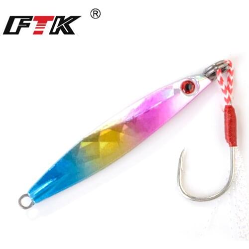 20/30/40g Slow Sinking Hard Metal Jigging Fishing Lure 6.7-8.8cm 3D Eyes Micro Jig Sea Boat Fishing Bait With Assist Hook