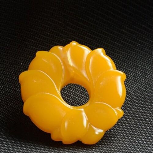 Natural Yellow Jade Lotus and Pi xiu Jade Pendant Jewelry Lucky Exorcise evil spirits Amulet Jade Pendant Jade Fine Jewelry