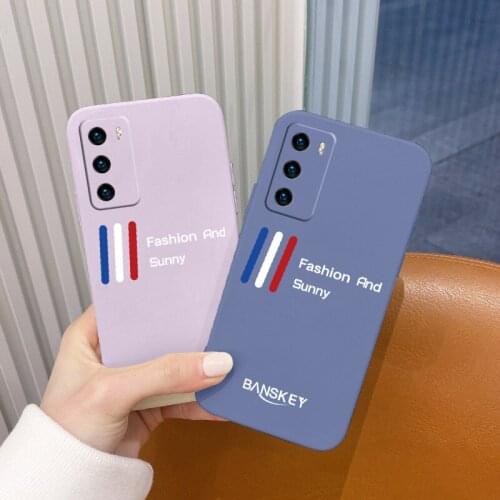 Line Shockproof Silicone Case For Huawei P40 P30 P20 Pro Lite Mate 40 30 20 Pro Lite P Smart 2021 Y7A Phone Back Cover Case