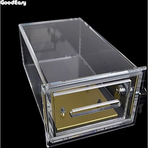Transparent Acrylic Safe Box Poker Chips Bank Double Security Casino Money Tips Case Professional Gambler Coin Box