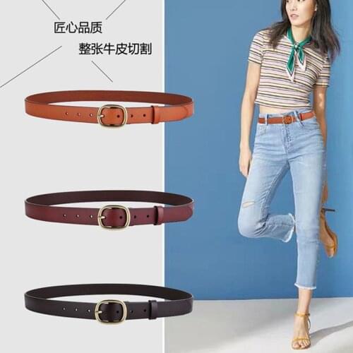 Women Luxury Brand Genuine Leather Belts High Quality Vintage Pin Buckle Belts for Lady Jeans Casual Strap LB2138