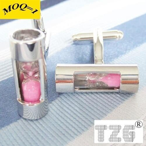 Pink Hourglass Cufflink Cuff Link 1 Pair Free Shipping Promotion