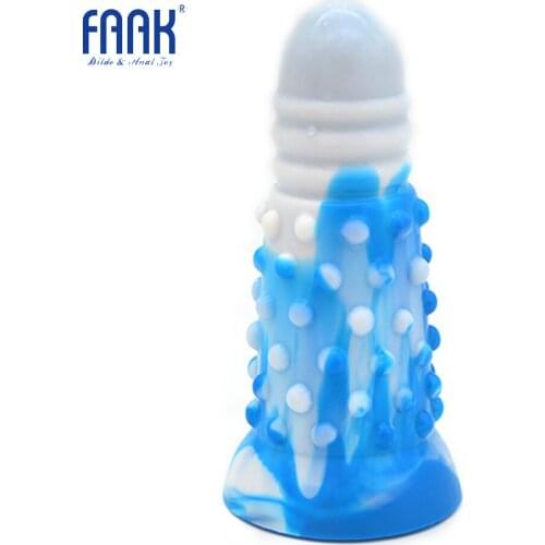 FAAK Big silicone butt plug colorful anal dildo anus massage little pumps stimulate adult sex products sex toys for women man