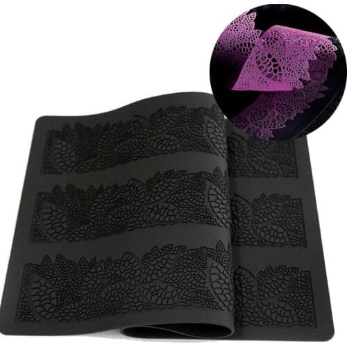 40*20CM Silicone Embossed Mat Lace Cake Fondant Flower Pattern Sugar Lace Mould Wedding Cake Decorating Lace Mold Baking