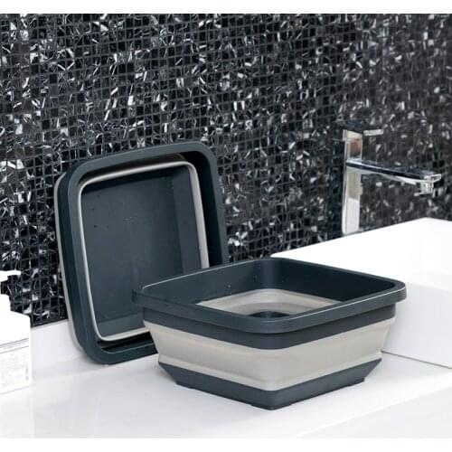 Creative Portable Basins Silicone Folding Multifunction Thick Buckets Bathroom Kitchen Washing Fishing Supplies Laundry Basins