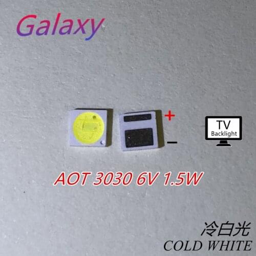 AOT LED Backlight High Power LED 1.8W 3030 6V 97-100LM Cool white LCD Backlight for TV TV Application EMC 3030C-W3M3 500PCS