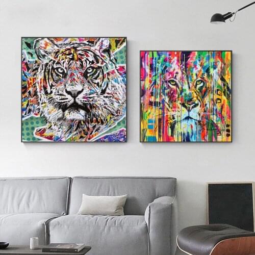 Street Graffiti Art Canvas Painting Wall Art Posters and Prints Abstract Colors Funny Monkey Pictures for Living Room Home Decor