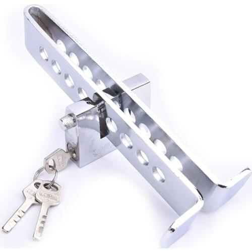 Car Clutch Lock Universal Auto Brake Pedal Lock Throttle Accelerator Security Steel Stainless Anti-Theft Tool Pedal Lock