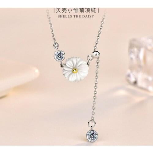 Fashion Creative Shell Daisy Flower Long Tassel for Women Sweet Heart Clavicle Chain Necklace Fashion Jewelry