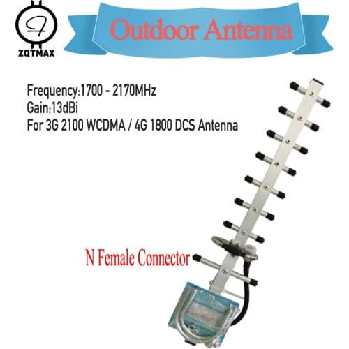 ZQTMAX 13dBi Yagi antenna 1700-2170MHz for DCS WCDMA UMTS 3G signal booster 1800 2100 2g 3g LTE cellular