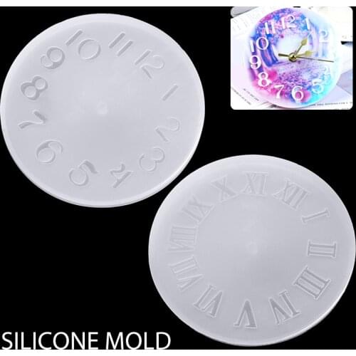 1pc White/Transparent Silicone Mold DIY Cement Concrete Craft Clock Making Clay Plaster Mould Pottery Clock Clay Mold