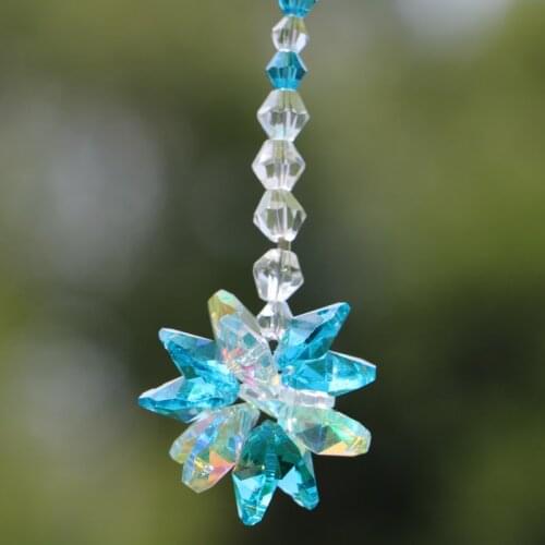 1PCS Glass Crystal Starburst Prism Pendant Rainbow Maker Chakra Hanging Suncatcher Window Ornament Gifts