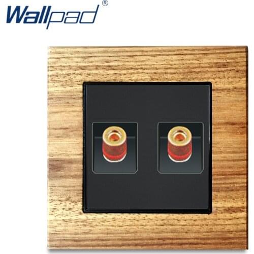 2 Pin Audio Socket Wallpad Luxury Wooden Panel Electric Wall Power Socket Electrical Outlets For Home