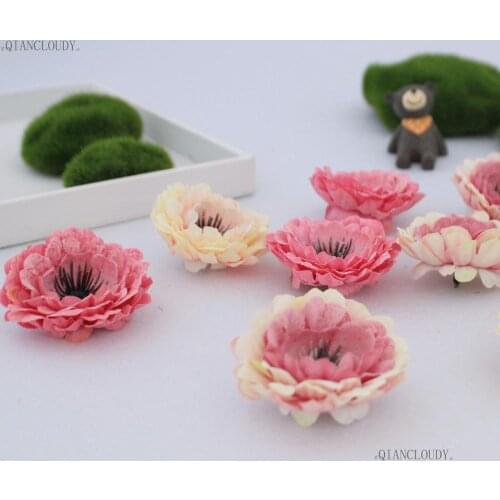 2 pieces Artificial silk flowers heads Retro DIY material artificial flower accessories garland bracelet WEDDING BRIDAL D60