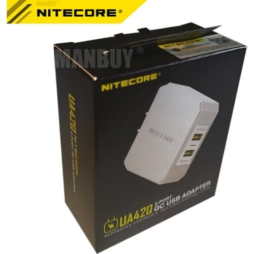 2021 Nitecore UA42Q 2Ports QC USB Adapter 36W QC3 Available Dual Ports Efficient High-speed Charging Mini Portable Free shipping