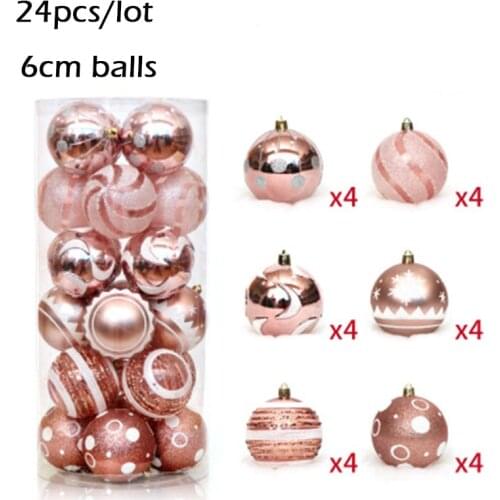 6cm 24pcs Christmas Painted Transparent Ball Window Props for Home Holiday Party Wedding New Year Home Decoration Accessories