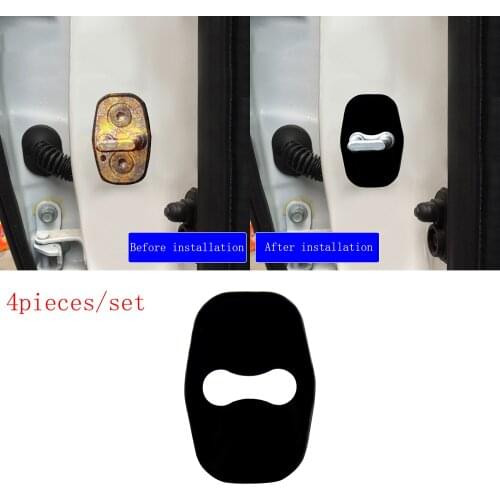4 pcs Black Stainless Steel Car Door Lock Protective Buckle Cover case for DS3 DS4 DS5 DS6 DS7 Citroen C5 C4L