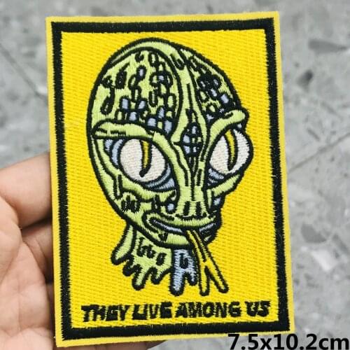 5Pcs/set Cool Alien UFO Embroidery Sew On Patches Sewn Applique Badge Craft Embroidered DIY For Clothes Trousers Clothing