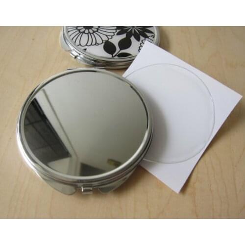 500pcs/lot 70mm Two-sided Magnified Blank Compact Mirrors with Epoxy Resin Stickers Set DIY
