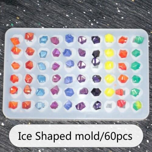 Ice Cube Diamond Shaped Beading UV Epoxy Resin Silicone Molds 60pcs Jewelry Tool Jewelry Mold for Making Jewelry Uv Resin Hard