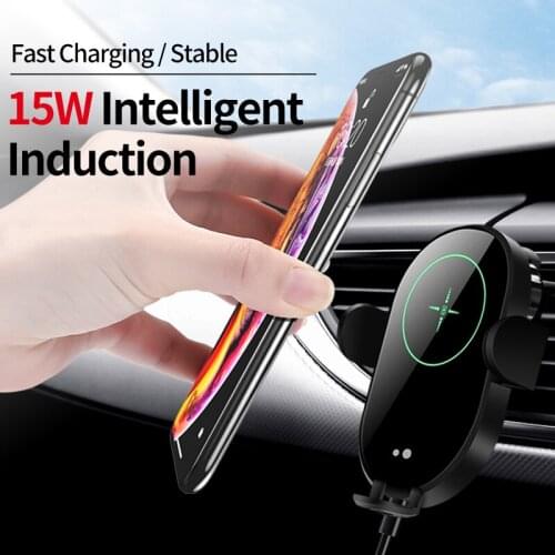 Qi 15W Car Fast Wireless Charger For iPhone 12 11 8 Plus XS Max Car Wireless Charger For Samsung Galaxy S21 S20 Note 20 Charger