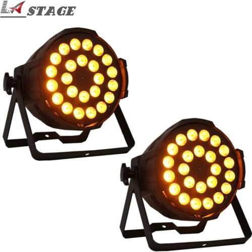 Free Shipping 2pcs/Lot Led Par Light 24x18w RGBAW+UV 6in1 Dmx512 Control Indoor Led Dj Party Stage Light Projector