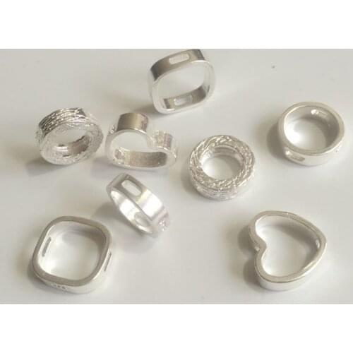 " Fake One Penalty Ten " 12MM (5Pcs/7.5G) 92.5% Sterling Silver Rings Jewelry Spacer Loose Beads Jewellery Findings