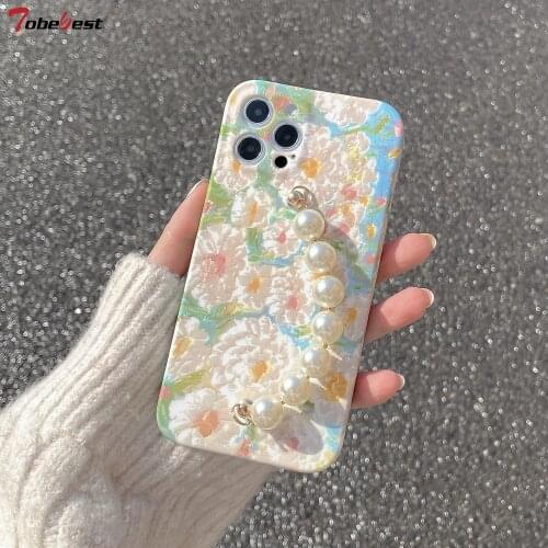 Tobebest Pearl Bracelet Phone Cases for iphone 12 Pro Max 11 Pro Max X XS XR 7 8 Plus SE 2020 12 mini Chain Wristband Soft Cover