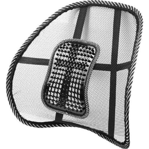 Car Seat Cover Cushion Ice Mesh Leather Backrest Lumbar Cushion Lumbar Support Office Cushion 1pc Backrest