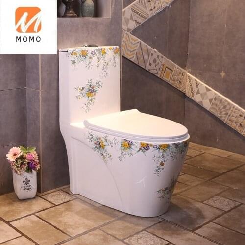 Color garden European art toilet, siphon common ceramic toilet in domestic toilet Biological Toilet Closestool Toilet Seat