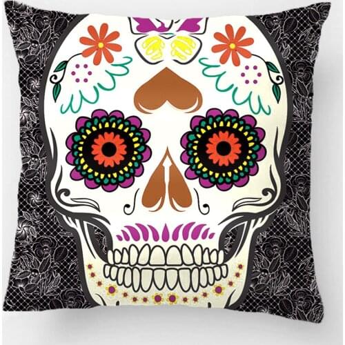 Butterfly Sugar Skull Day Of The Dead Mexican Art Throw Pillow Case Decorative Cushion Cover Pillowcase Customize Gift For Seat