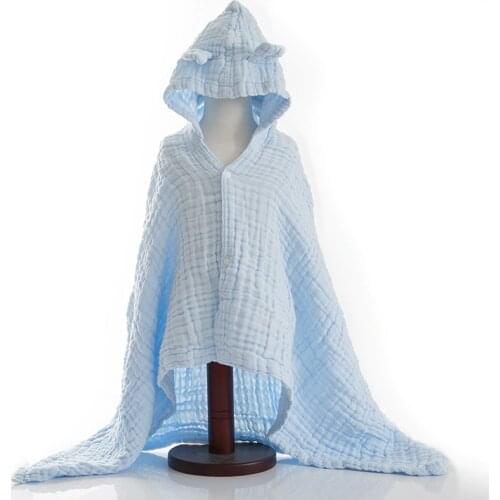 Baby Bathrobes Cloak Children Boys Girls 6 Layers Muslin Cotton Bath Robes Hooded KidsTerry Beach Wrap Towel Pajamas Gown