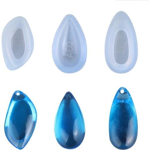 DIY Crystal Epoxy Mold Pendant with Hole Necklace Water Drop Silicone Mould Jewelry Handmade Material