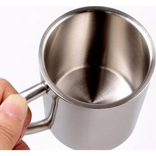 Double-layer Brief Stainless Steel Coffee mug Solid Color Coffee cup wholesale 10pcs/lot