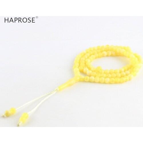 HAPROSE Tesibah Ramadan yellow bracelets Islamic Muslim tasbih Allah Vase Shape Accessories necklace 99 beads bracelet gift