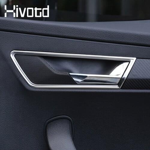 Hivotd For Skoda Karoq 2018-2020 Accessories Interior Door Handle Bowl Trim Sticker Cover Stainless Steel Molding Set Styling