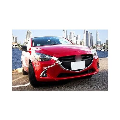 Chrome Front Fog Light Lamp Eyeborw Cover Trim 2pcs For Mazda 2 Demio 2015 2016