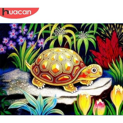 HUACAN Diamond Painting Animal Cartoon 5D DIY Diamond Embroidery Sale Turtle Pictures Of Rhinestones Mosaic Handmade Gift