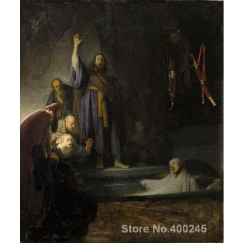 Oil Painting Portraits The Raising of Lazarus c. 32 by Rembrandt van Rijn Room decor Hand painted High quality