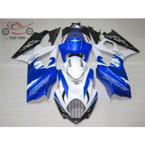 ABS plastic Chinese fairings set for Suzuki K7 2007 2008 GSXR1000 blue Corona motorcycle road racing fairing GSX R1000 07 08