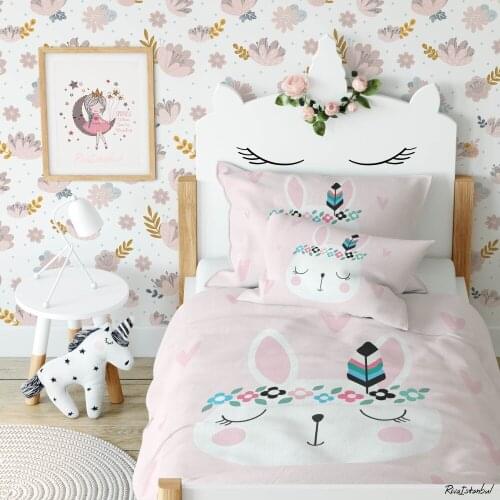 Cotton Satin Bedding Set For Kids Comfortable and Soft, Anti-Allergic, Duvet Cover, Sheet and Pillowcase