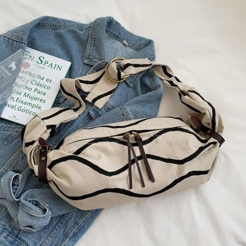 Stripes Contrast Casual Crossbody Bags Women 2021 Design Summer Large Capacity Shoulder Bag Ladies Luxury Fashion Chest Bags