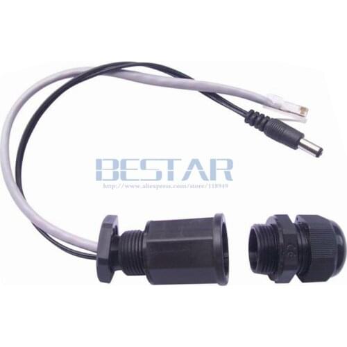 M20 RJ45 POE CAT5E 8P outdoor AP Wireless Network Bridges IP Camera IP68 waterproof Connector cable plug with DC 5.5*2.1 cable