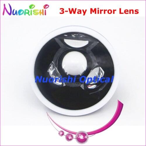 SL13 Ophthalmic Goldman Three 3 Way Mirror Fundus Slit Lamp Contact Lens Black Leather Metal Case Packed Free Shipping
