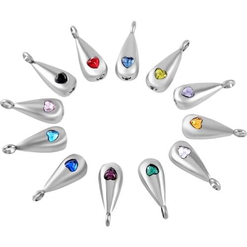 Multi-color Ash Keepsake Urn With Heart Crystal Water Drop Memorial Jewelry Hold Ashes Cremation Necklace For Pet/Human Ashes