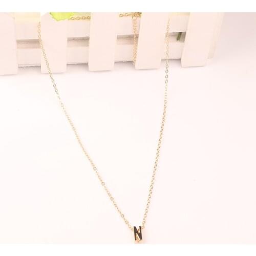 Fashion 26 Letter Initial Long Chain Necklace For Women Girls Gold Silver Color Statement Pendant Choker Jewelry