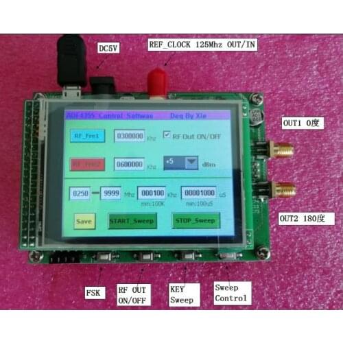 ADF4355 Module Touch Color Screen Sweep RF Signal Source VCO Microwave Frequency Synthesizer PLL